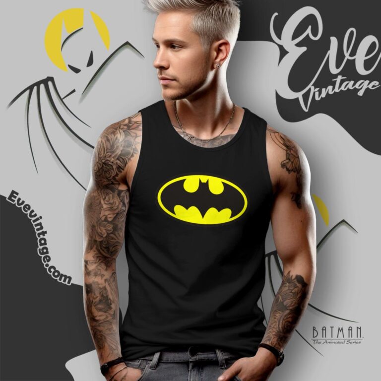 1964 Yellow Batman Logo Shirt Bat Shield Tank Top Racerback 1964 Yellow Batman Logo Shirt Bat Shield Tank Top Racerback