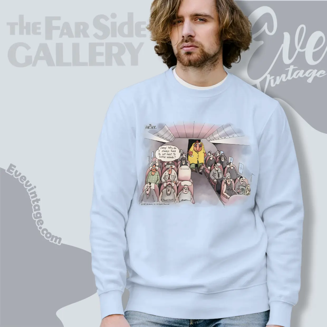 1985 Gary Larson The Far Side Shirt Airplane Weirdo Sweatshirt 1985 Gary Larson The Far Side Shirt Airplane Weirdo Sweatshirt