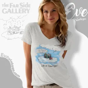 1985 The Far Side Shirt Life On Cloud Eight V Neck TShirt