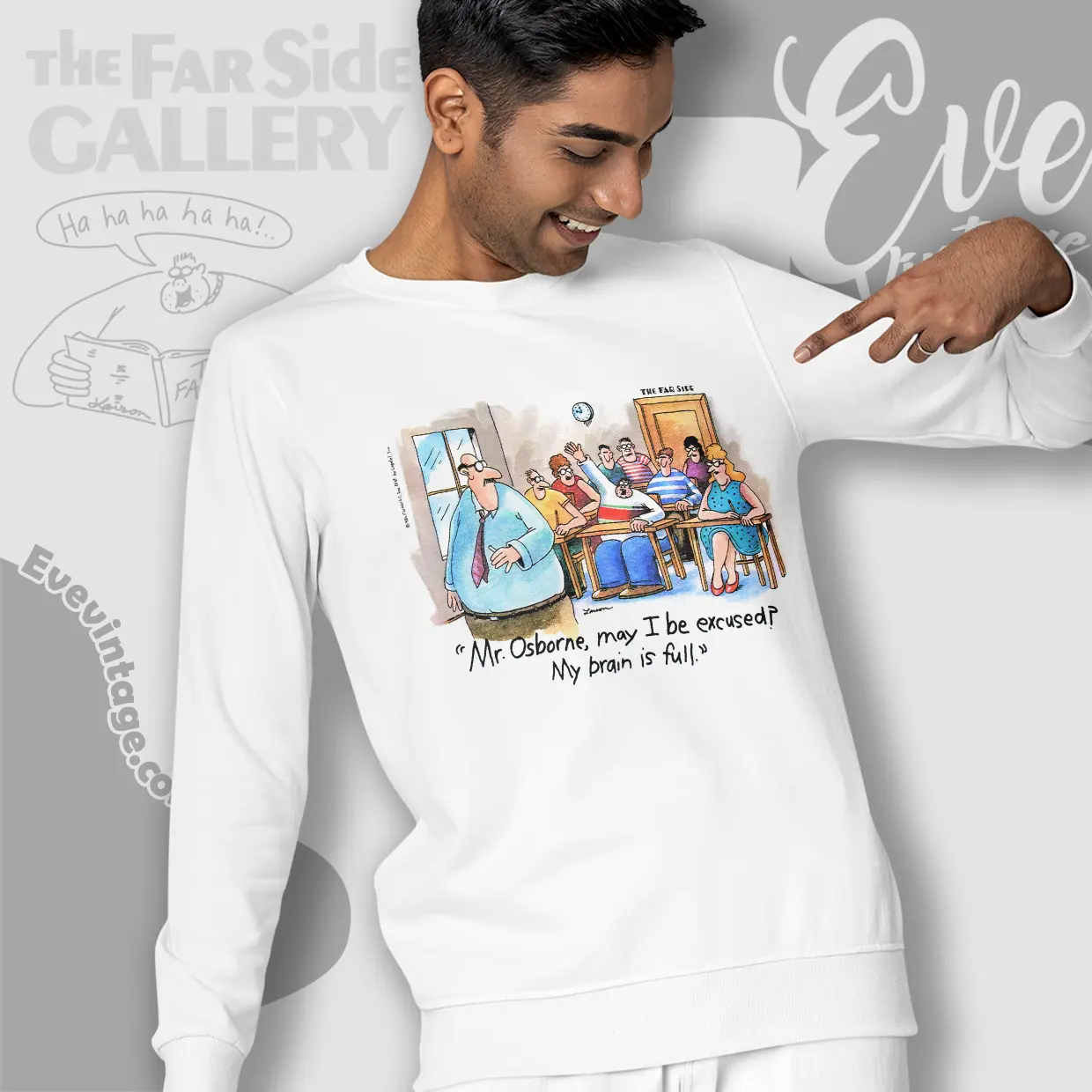 1986 The Far Side Mr Osborne My Brain Is Full Sweatshirt 1986 The Far Side Mr Osborne My Brain Is Full Sweatshirt
