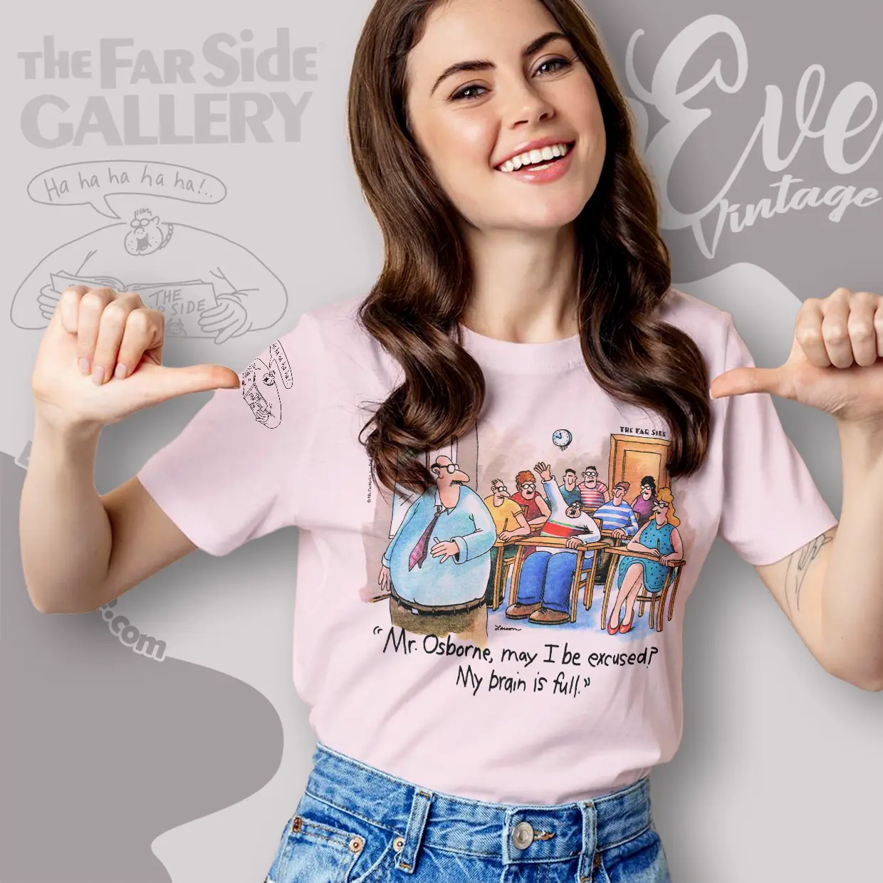 1986 The Far Side Mr Osborne My Brain Is Full Women T shirt 1986 The Far Side Mr Osborne My Brain Is Full Women T shirt
