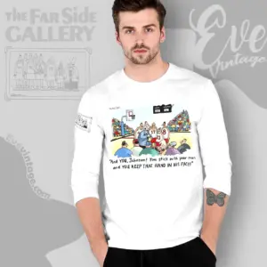1987 The Far Side Basketball Shirt Jonhson Keep That Hand In His Face Long Sleeve Tee