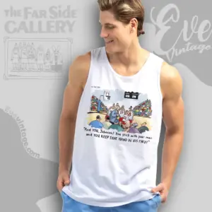 1987 The Far Side Basketball Shirt Jonhson Keep That Hand In His Face Tank Top Racerback