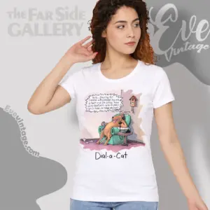 1988 The Far Side Dial A Cat Women T shirt