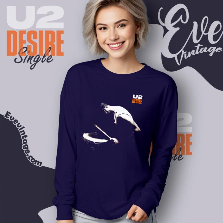 1988 U2 Desire Single Shirt Long Sleeve Tee 1988 U2 Desire Single Shirt Long Sleeve Tee