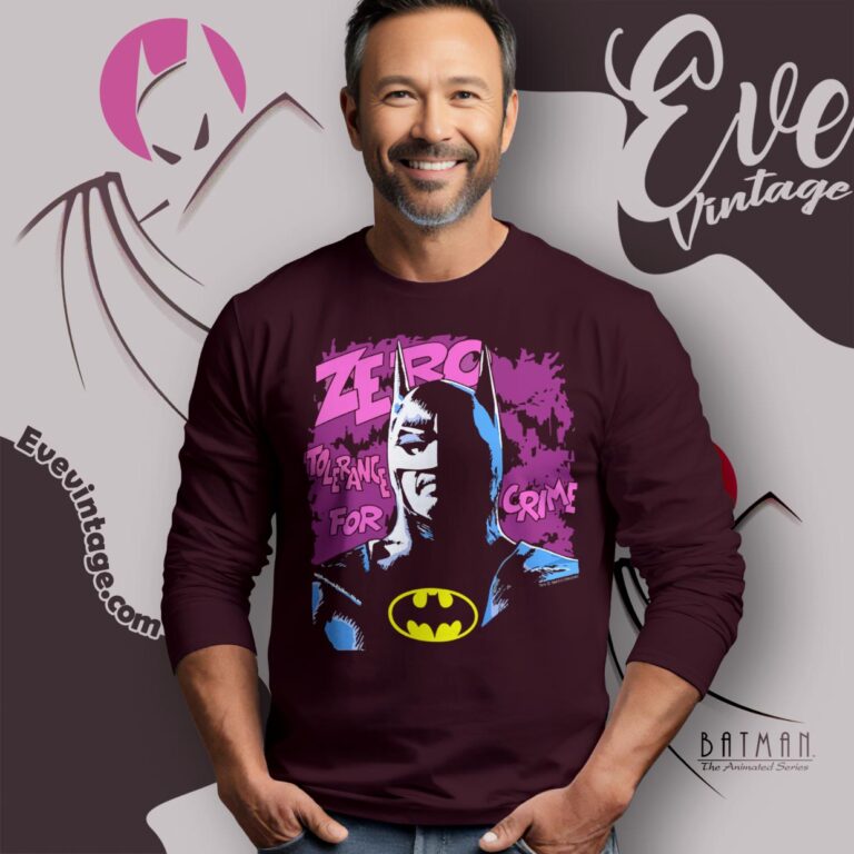 1989 Batman Shirt Zero Tolerance For Crime Long Sleeves tee 1989 Batman Shirt Zero Tolerance For Crime Long Sleeves tee