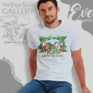 1990 The Far Side Shirt Wildlife Day Shifts T shirt