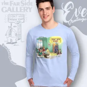 1991 The Far Side Shirt Didnt Wash Hands Alarm Long Sleeve Tee