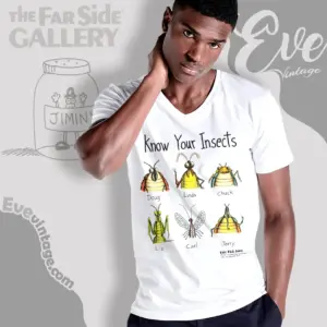 1991 The Far Side Shirt Know Your Insects V Neck TShirt