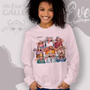 1991 The Far Side Smiling Character Family Portrait Sweatshirt