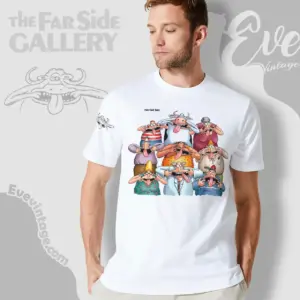 1991 The Far Side Smiling Character Family Portrait T shirt