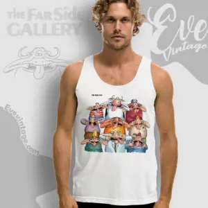 1991 The Far Side Smiling Character Family Portrait Tank Top Racerback