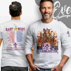 1991 Vintage Nba All Stars East Vs West Long Sleeve Tee