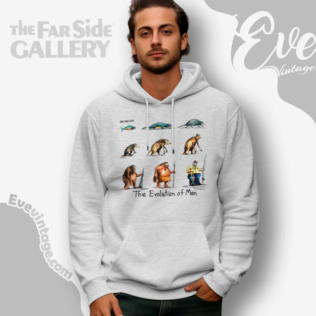 1992 Gary Larson The Far Side Shirt The Evolution Of Man Hoodie 1992 Gary Larson The Far Side Shirt The Evolution Of Man Hoodie