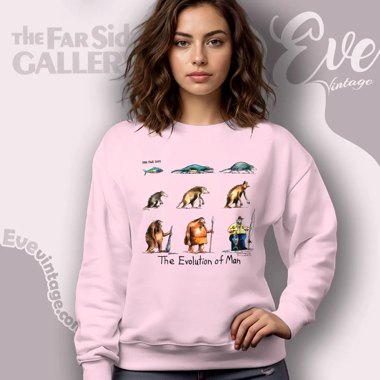 1992 Gary Larson The Far Side Shirt The Evolution Of Man Sweatshirt 1992 Gary Larson The Far Side Shirt The Evolution Of Man Sweatshirt