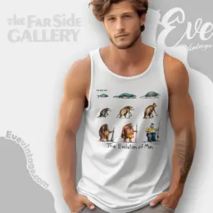 1992 Gary Larson The Far Side Shirt The Evolution Of Man Tank Top Racerback