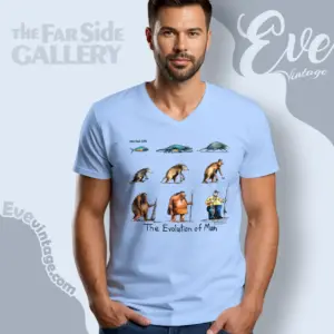 1992 Gary Larson The Far Side Shirt The Evolution Of Man V Neck TShirt