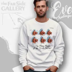 1992 The Far Side Shirt The Many Moods Of An Irish Setter Sweatshirt