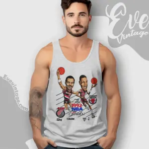 1992 nba finals shirt portland trailblazers vs chicago bulls tank top racerback