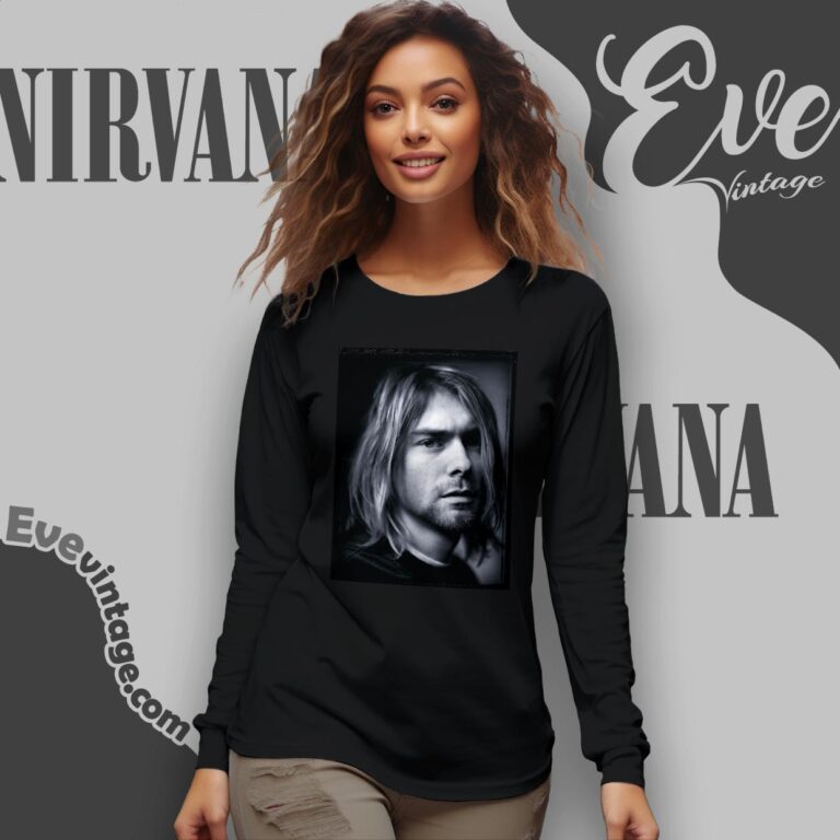 1993 Kurt Cobain Portrait By Mark Seliger Shirt Long Sleeve Tee 1993 Kurt Cobain Portrait By Mark Seliger Shirt Long Sleeve Tee