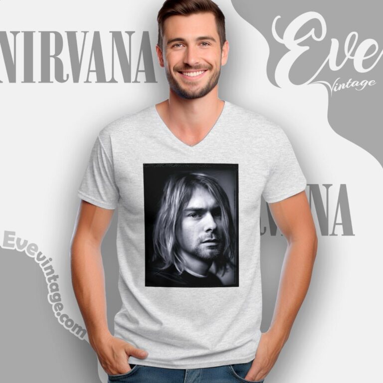 1993 Kurt Cobain Portrait By Mark Seliger Shirt V Neck TShirt 1993 Kurt Cobain Portrait By Mark Seliger Shirt V Neck TShirt