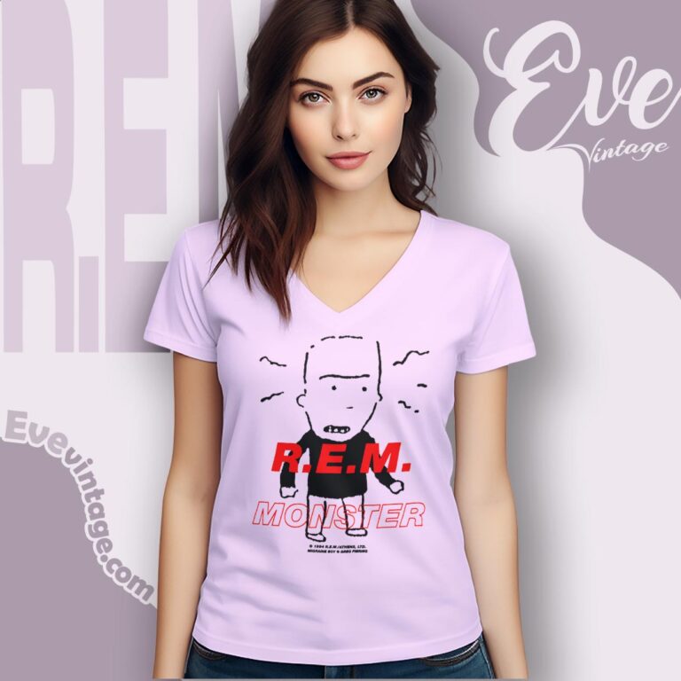 1994 Rem Monster Migraine Boy Shirt V Neck TShirt 1994 Rem Monster Migraine Boy Shirt V Neck TShirt