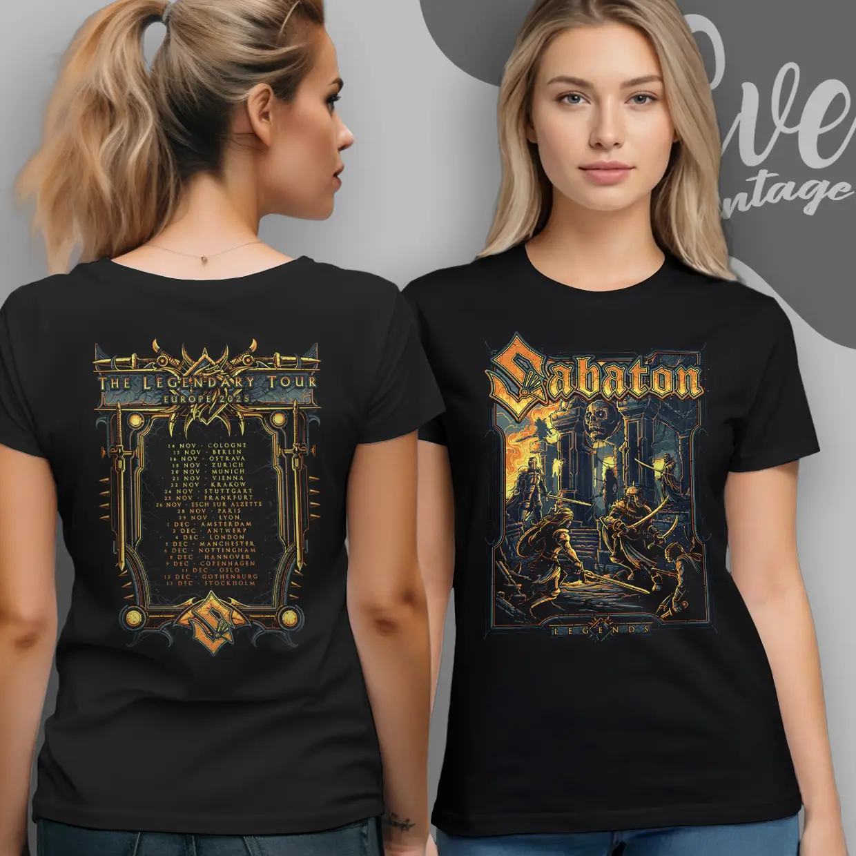 2025 Sabaton The Legendary Women T shirt 2025 Sabaton The Legendary Women T shirt