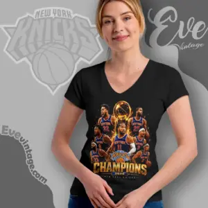 2026 Champions New York Knicks V Neck TShirt