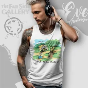 80s The Far Side Shirt How Birds See The World Tank Top Racerback