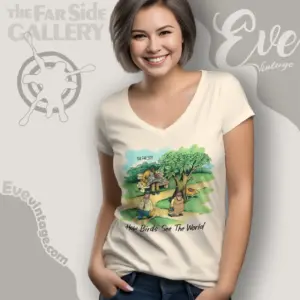 80s The Far Side Shirt How Birds See The World V Neck TShirt