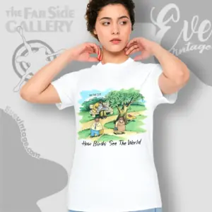 80s The Far Side Shirt How Birds See The World Women T shirt