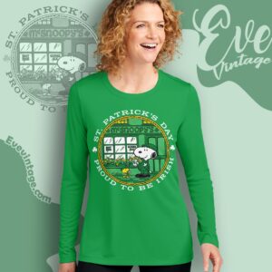 80s Vintage Snoopy And Woodstock St Patricks Day Irish Pub Shirt Long Sleeve Tee