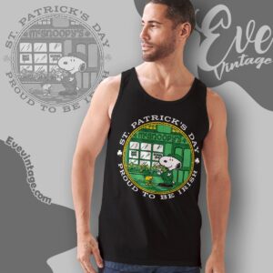 80s Vintage Snoopy And Woodstock St Patricks Day Irish Pub Shirt Tank Top Racerback