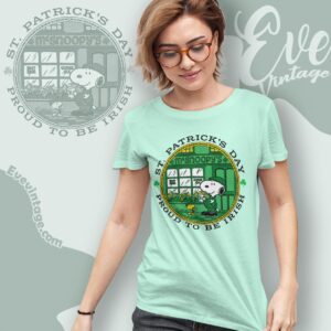 80s Vintage Snoopy And Woodstock St Patricks Day Irish Pub Shirt Women T shirt