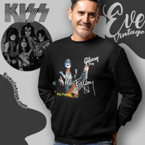 Ace Frehley Signature Shirt Kiss Spaceman Gibson Guitar Tee Sweatshirt
