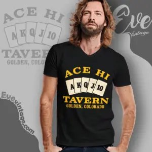 Ace Hi Tavern Shirt Golden Co Dive Bar V Neck TShirt