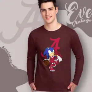 Alabama Crimson Tide Sonic The Hedgehog Basketball Long Sleeve Tee