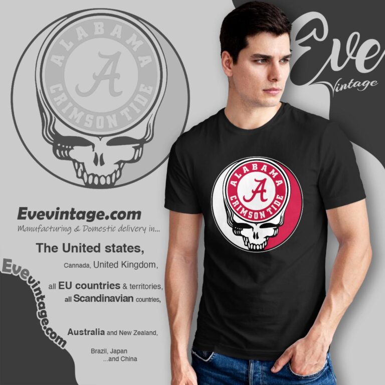 Alabama Crimson Tide Steal Your Face Stealie Shirt T shirt Alabama Crimson Tide Steal Your Face Stealie Shirt T shirt