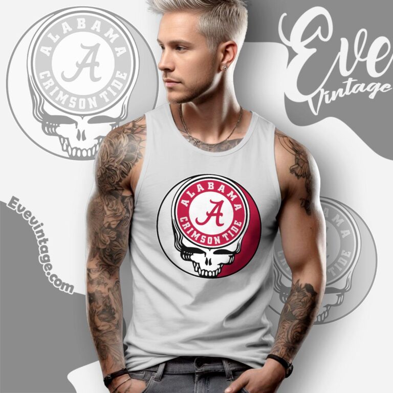 Alabama Crimson Tide Steal Your Face Stealie Shirt Tank Top Racerback Alabama Crimson Tide Steal Your Face Stealie Shirt Tank Top Racerback