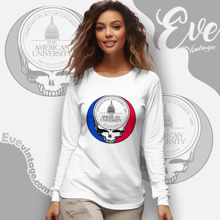 American University Steal Your Face Grateful Dead Shirt Long Sleeve Tee American University Steal Your Face Grateful Dead Shirt Long Sleeve Tee