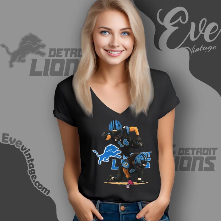 Amon Ra St brown Jahmyr Gibbs Celebration Pose T shirt V Neck TShirt Amon Ra St brown Jahmyr Gibbs Celebration Pose T shirt V Neck TShirt