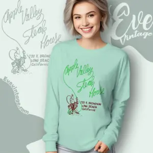Apple Valley Steak House Shirt Long Beach Ca Tiki Bar Long Sleeve Tee