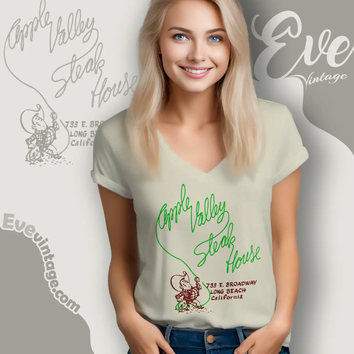 Apple Valley Steak House Shirt Long Beach Ca Tiki Bar V Neck TShirt Apple Valley Steak House Shirt Long Beach Ca Tiki Bar V Neck TShirt