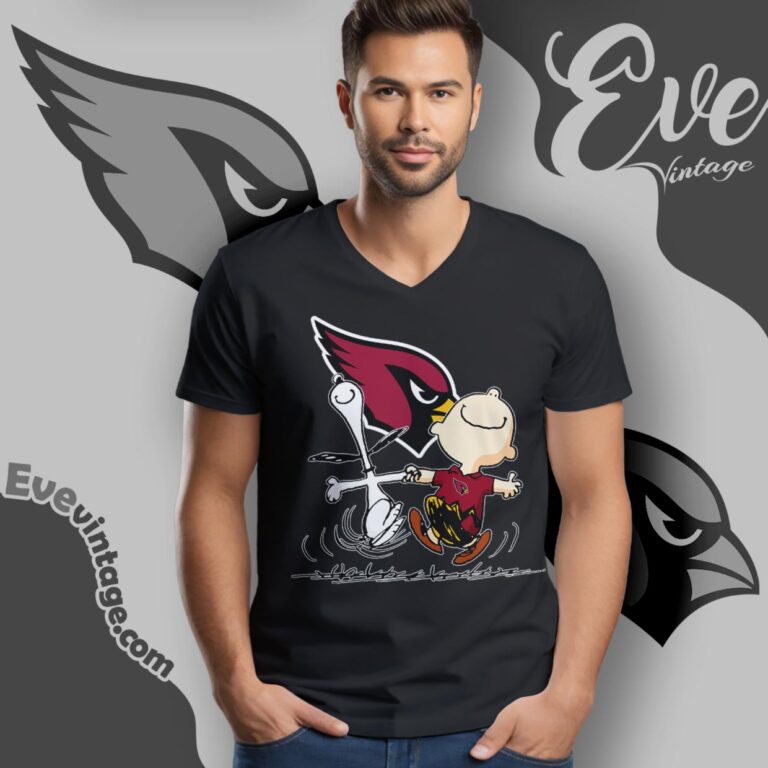 Arizona Cardinals Charlie Brown Snoopy Happy Dancing Shirt V Neck TShirt Arizona Cardinals Charlie Brown Snoopy Happy Dancing Shirt V Neck TShirt
