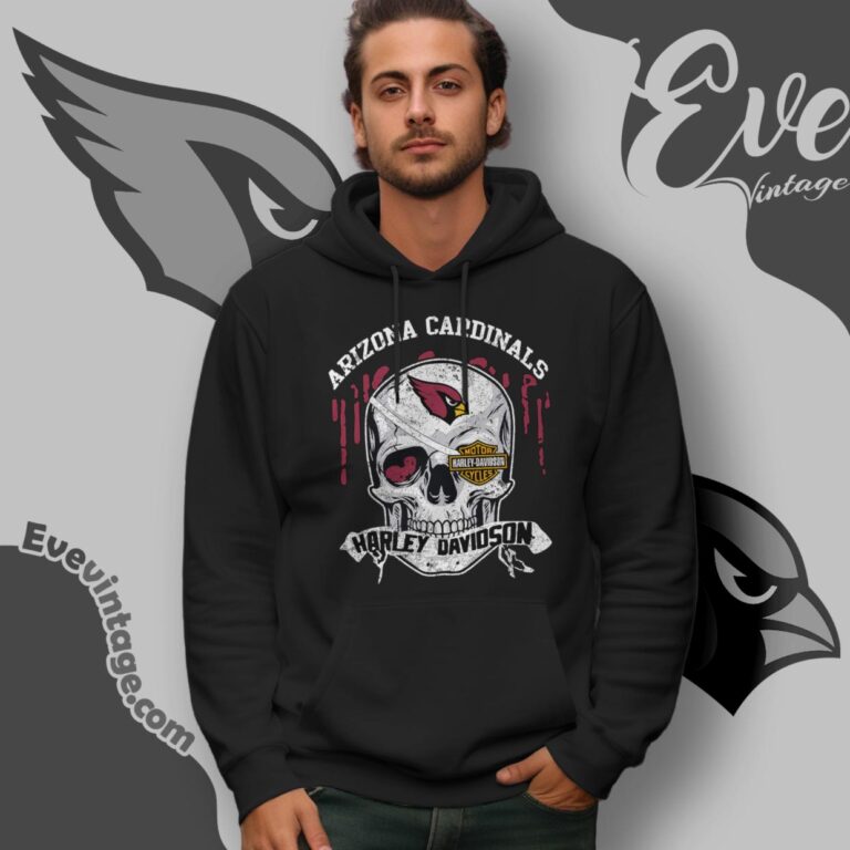 Arizona Cardinals Harley Davidson Skull Shirt Hoodie Arizona Cardinals Harley Davidson Skull Shirt Hoodie