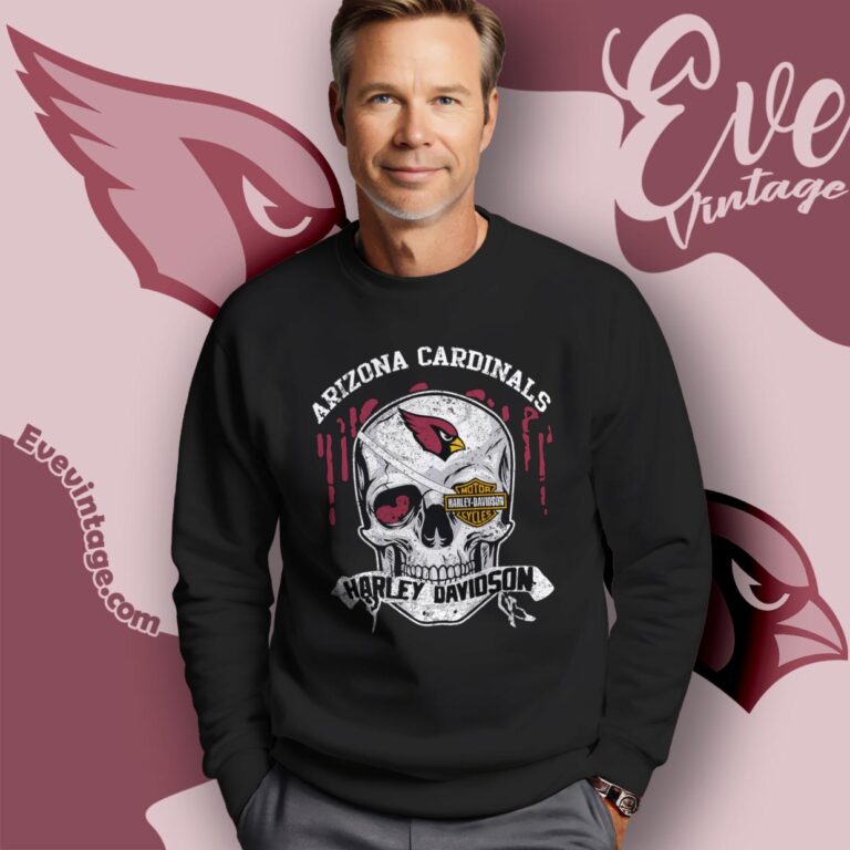 Arizona Cardinals Harley Davidson Skull Shirt Sweatshirt Arizona Cardinals Harley Davidson Skull Shirt Sweatshirt
