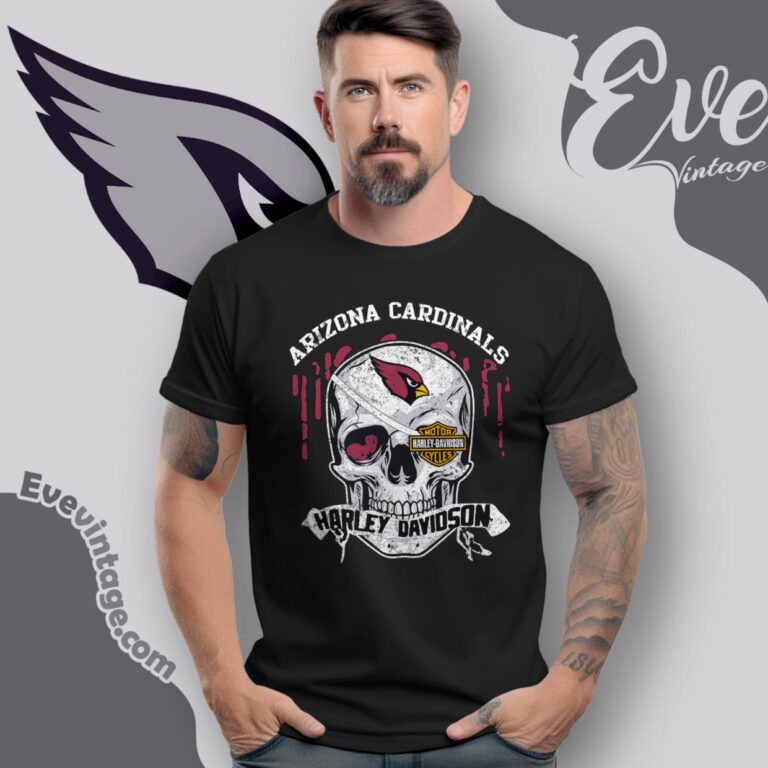 Arizona Cardinals Harley Davidson Skull Shirt T Shirt Arizona Cardinals Harley Davidson Skull Shirt T Shirt