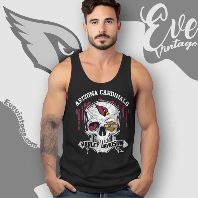 Arizona Cardinals Harley Davidson Skull Shirt Tank Top Racerback Arizona Cardinals Harley Davidson Skull Shirt Tank Top Racerback