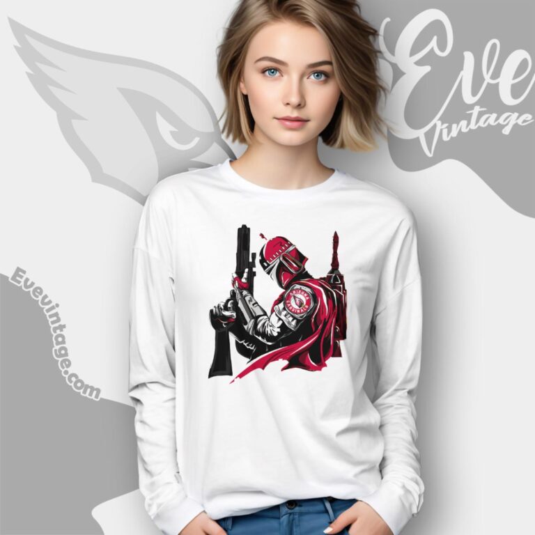 Arizona Cardinals Mandalorian Star Wars Shirt Long Sleeve Tee Arizona Cardinals Mandalorian Star Wars Shirt Long Sleeve Tee
