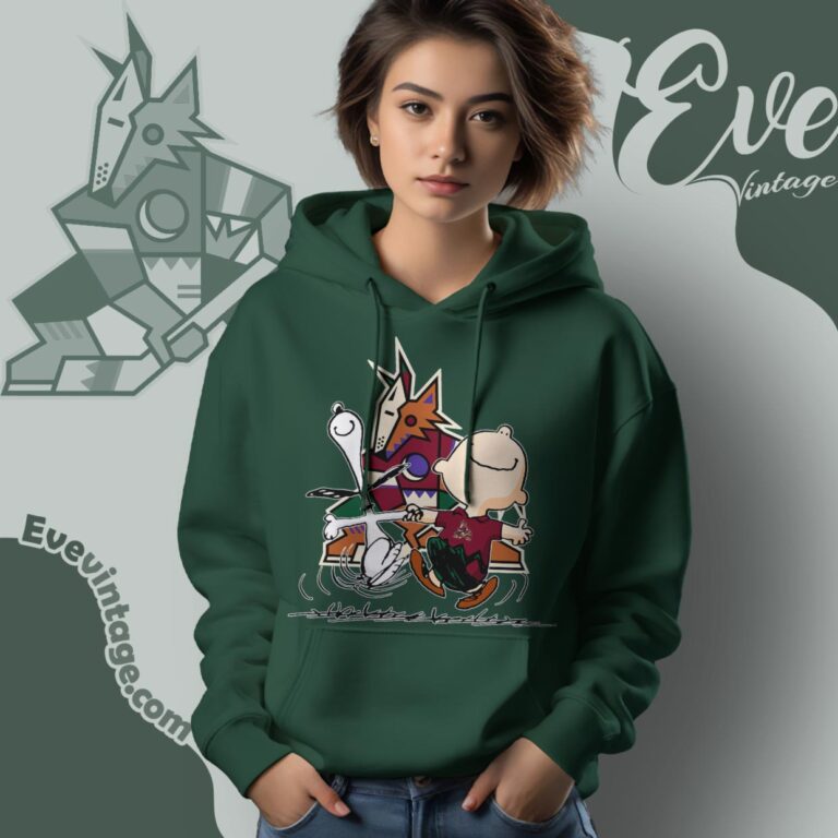 Arizona Coyotes Charlie Brown Snoopy Happy Dancing Shirt Hoodie Arizona Coyotes Charlie Brown Snoopy Happy Dancing Shirt Hoodie